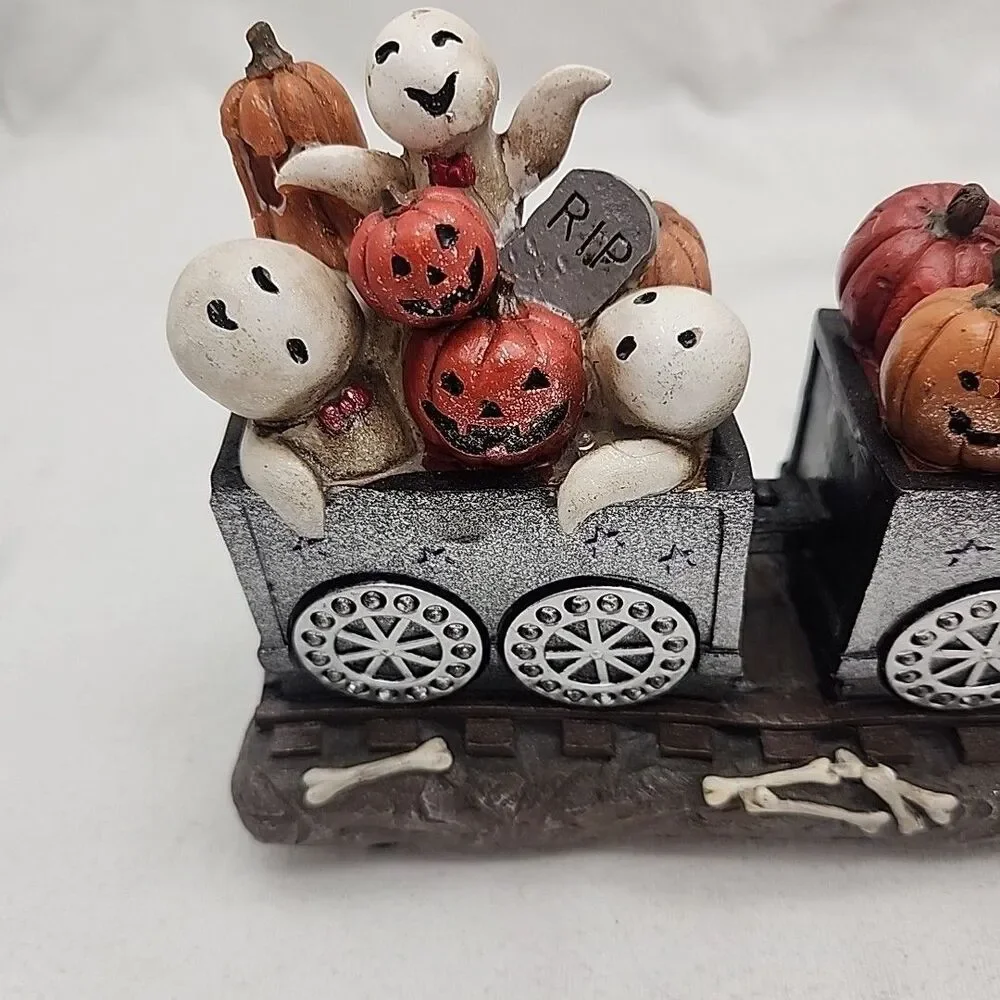 House Haunted Express Pumpkin Hollow Train LED Lighted Music With Adapter READ